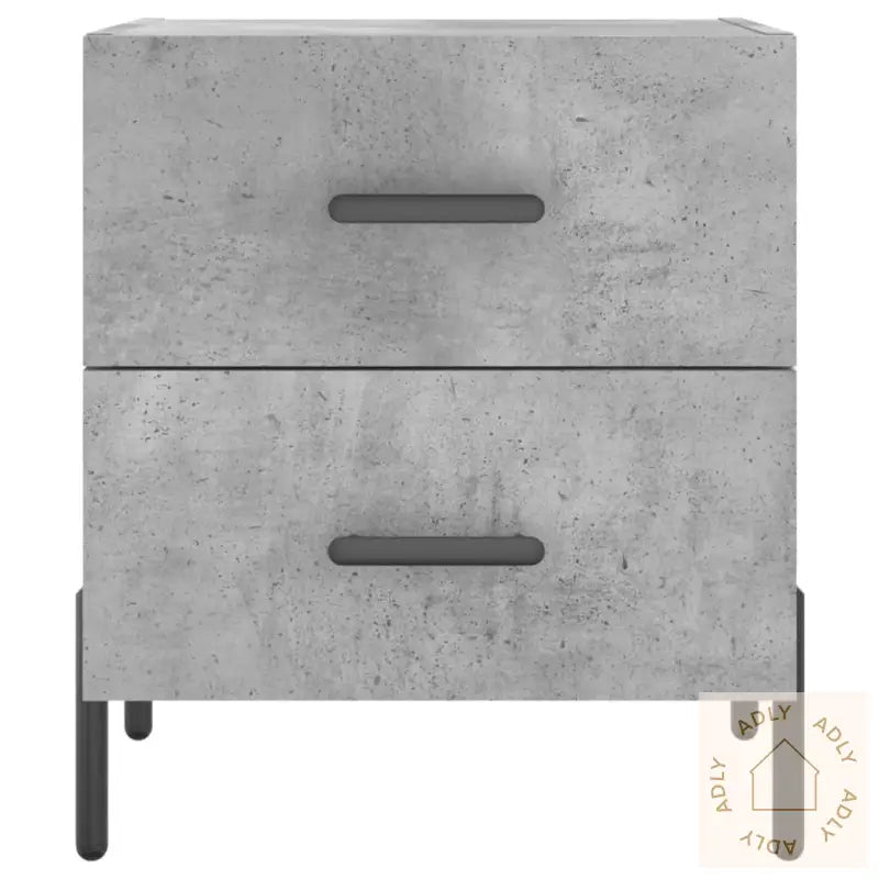 Nattbord 2 Stk Betonggrå 40X35X47,5 Cm Konstruert Tre