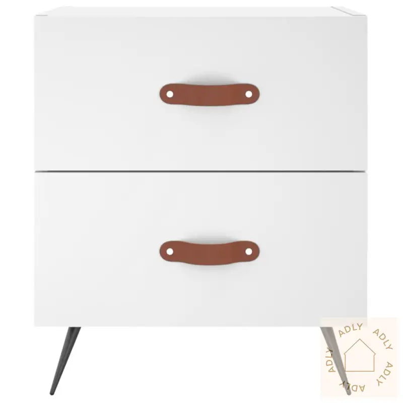 Nattbord 2 Stk Hvit 40X35X47,5 Cm Konstruert Tre