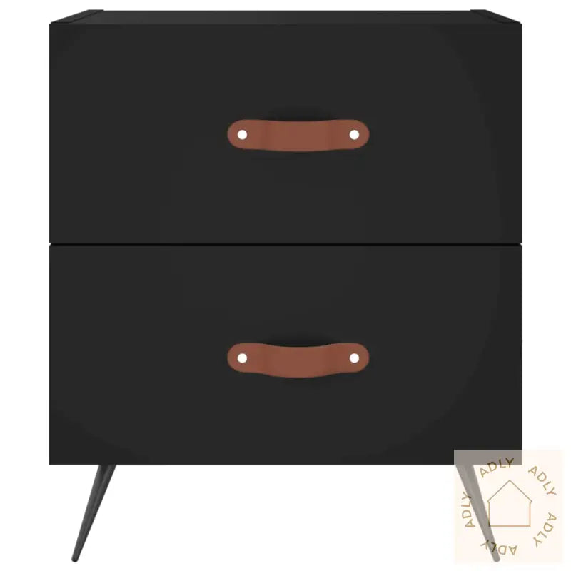 Nattbord 2 Stk Svart 40X35X47,5 Cm Konstruert Tre