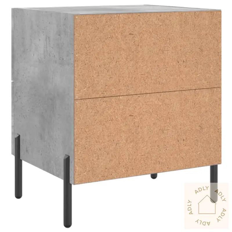 Nattbord 2 Stk Betonggrå 40X35X47,5 Cm Konstruert Tre