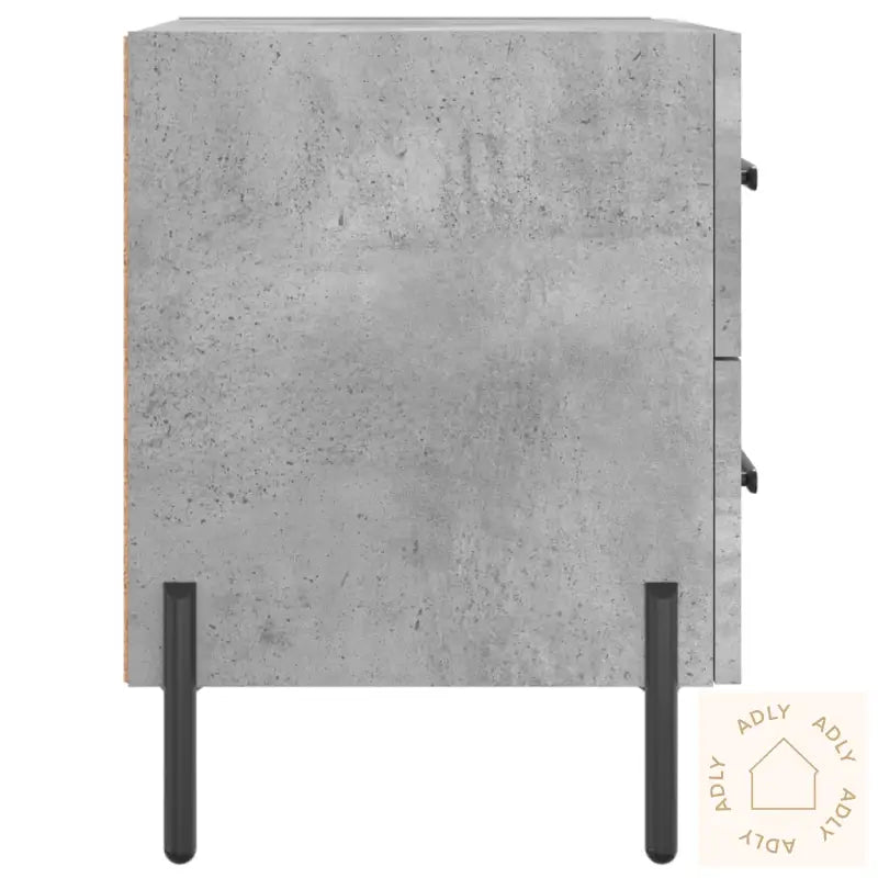 Nattbord 2 Stk Betonggrå 40X35X47,5 Cm Konstruert Tre