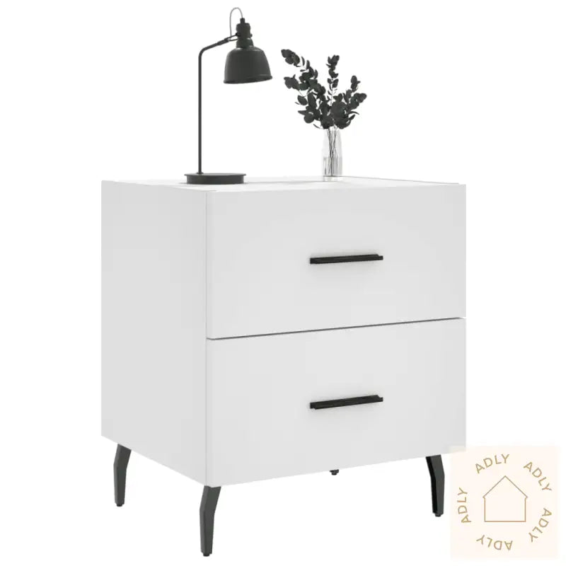 Nattbord 2 Stk Hvit 40X35X47,5 Cm Konstruert Tre