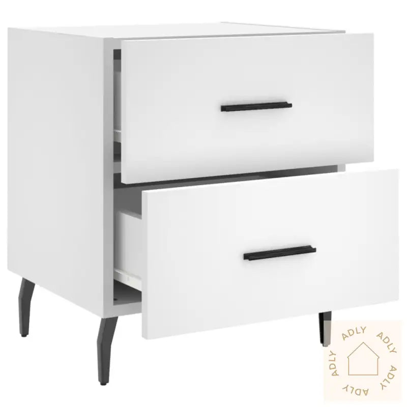 Nattbord 2 Stk Hvit 40X35X47,5 Cm Konstruert Tre