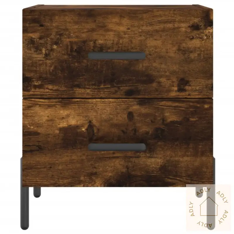 Nattbord 2 Stk Røkt Eik 40X35X47,5 Cm Konstruert Tre