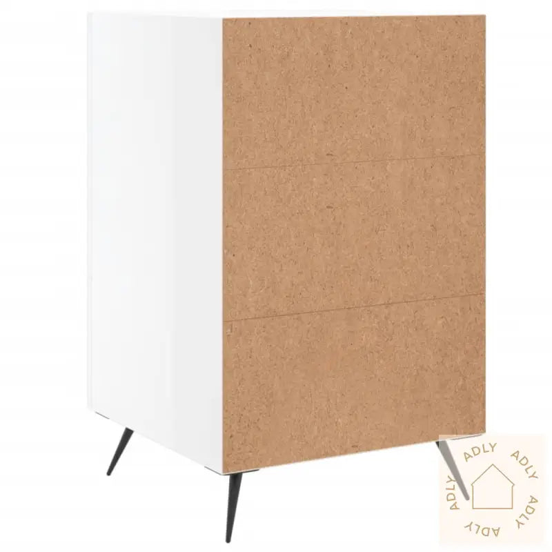 Nattbord Høyglans Hvit 40X40X66 Cm Konstruert Tre