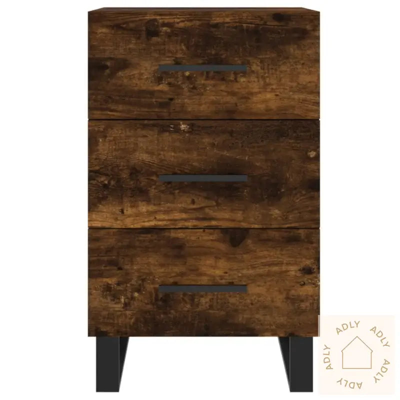 Nattbord Røkt Eik 40X40X66 Cm Konstruert Tre