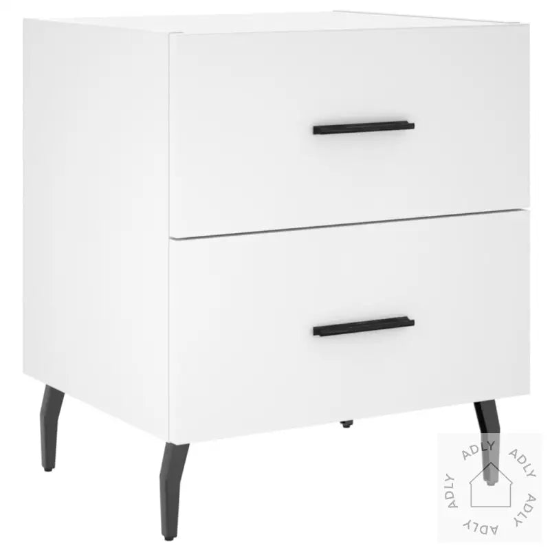 Nattbord 2 Stk Hvit 40X35X47,5 Cm Konstruert Tre