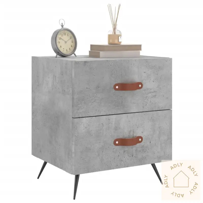 Nattbord Betonggrå 40X35X47,5 Cm Konstruert Tre