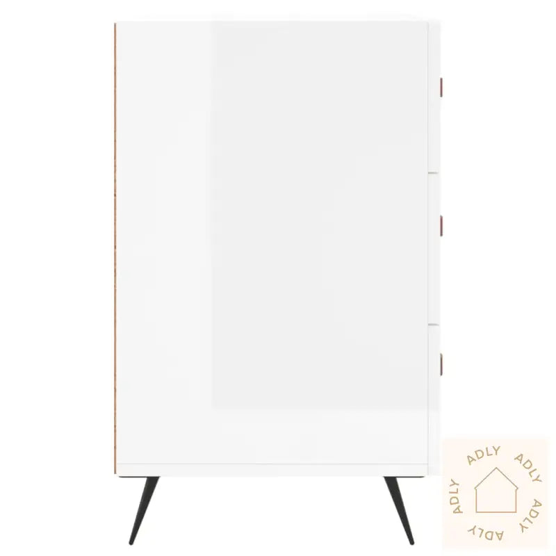 Nattbord Høyglans Hvit 40X40X66 Cm Konstruert Tre