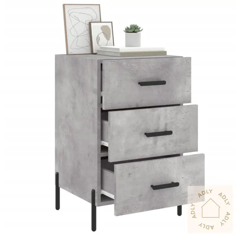 Nattbord Betonggrå 40X40X66 Cm Konstruert Tre