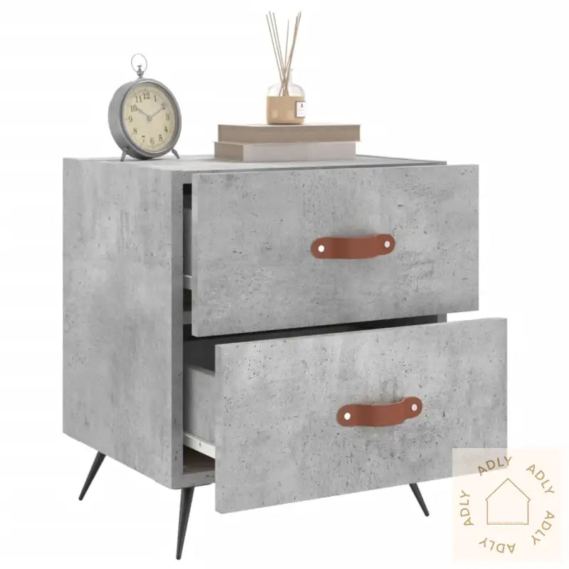 Nattbord Betonggrå 40X35X47,5 Cm Konstruert Tre