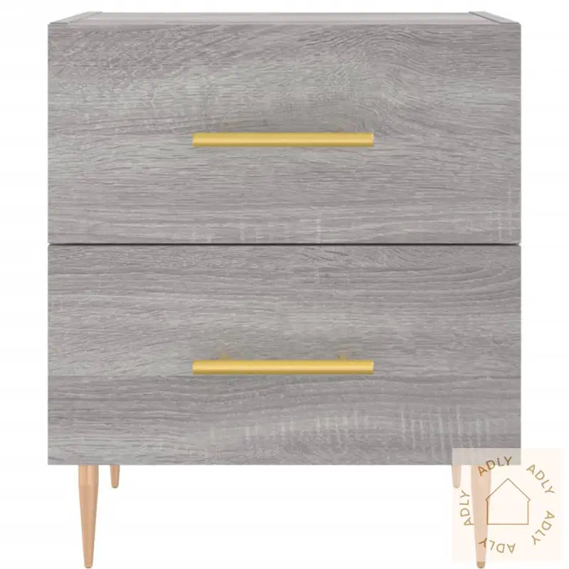 Nattbord 2 Stk Grå Sonoma 40X35X47,5 Cm Konstruert Tre