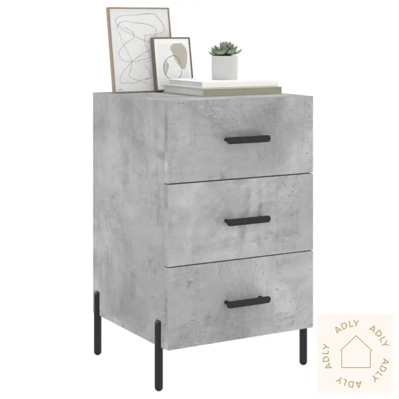 Nattbord Betonggrå 40X40X66 Cm Konstruert Tre