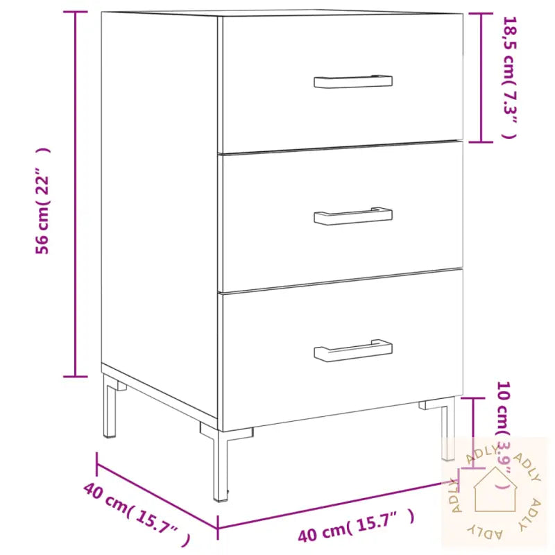 Nattbord Røkt Eik 40X40X66 Cm Konstruert Tre