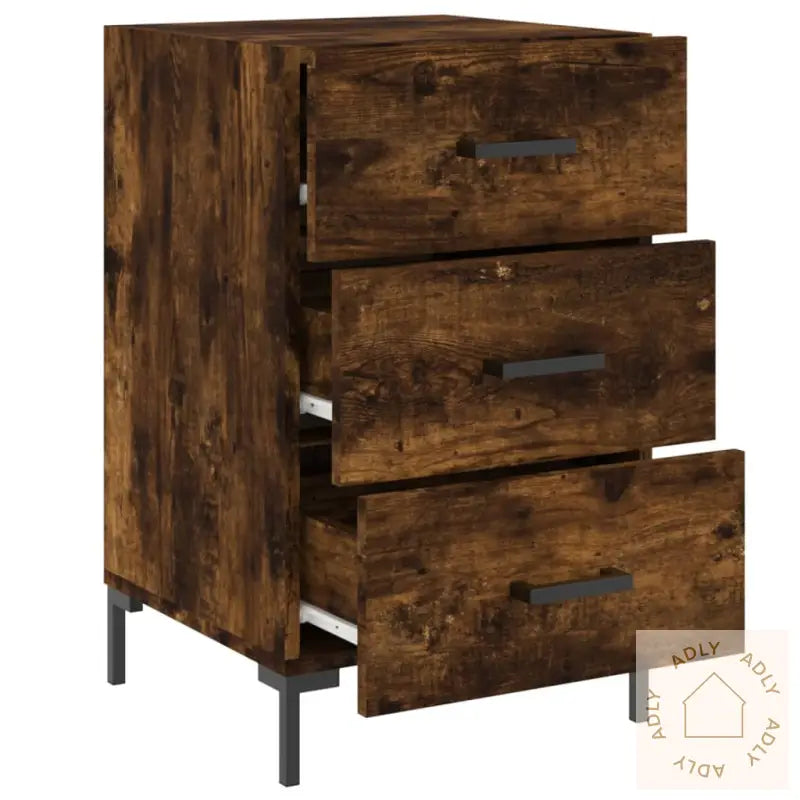 Nattbord Røkt Eik 40X40X66 Cm Konstruert Tre