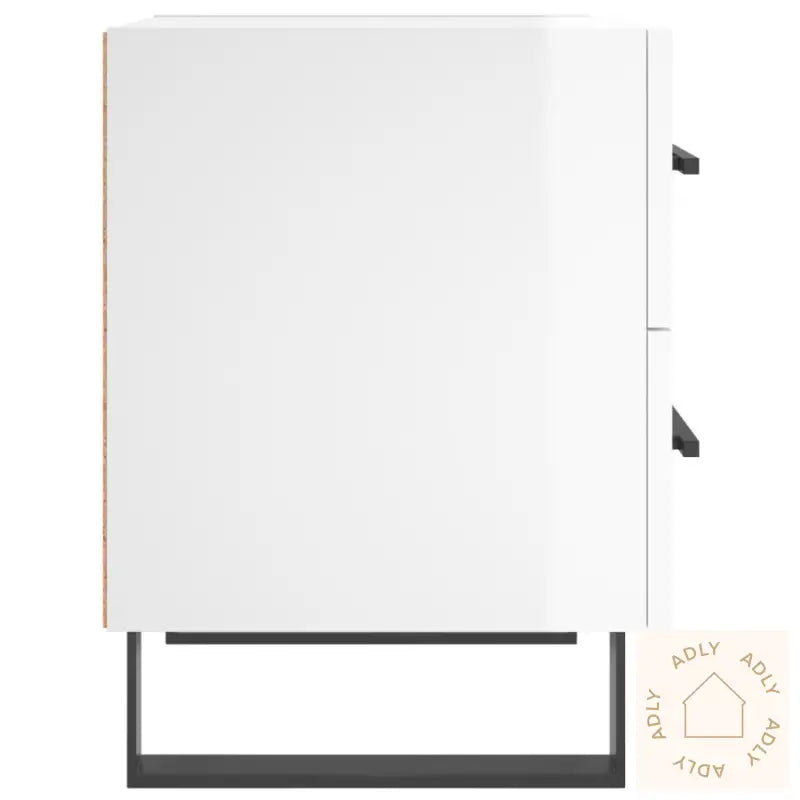 Nattbord 2 Stk Høyglans Hvit 40X35X47,5 Cm Konstruert Tre