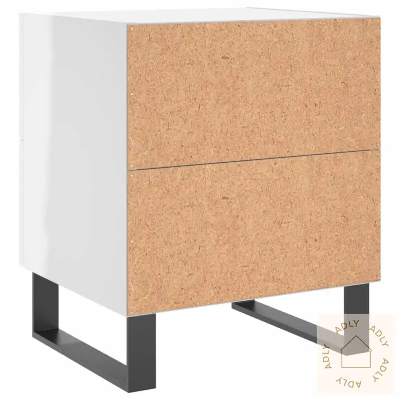 Nattbord 2 Stk Høyglans Hvit 40X35X47,5 Cm Konstruert Tre