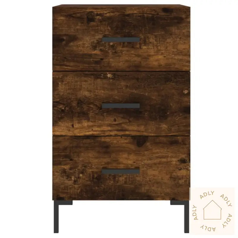 Nattbord Røkt Eik 40X40X66 Cm Konstruert Tre