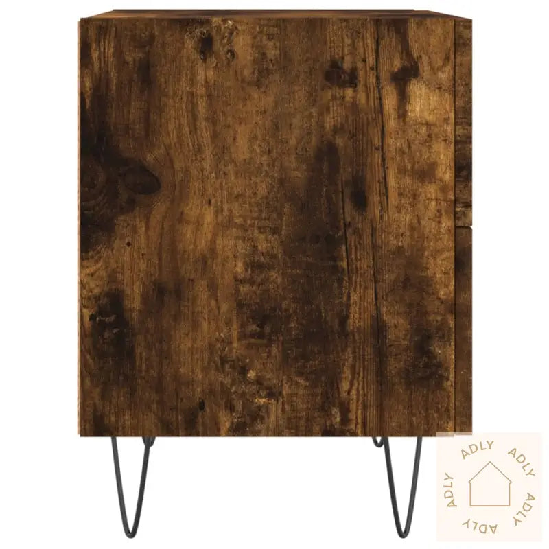 Nattbord 2 Stk Røkt Eik 40X35X47,5 Cm Konstruert Tre