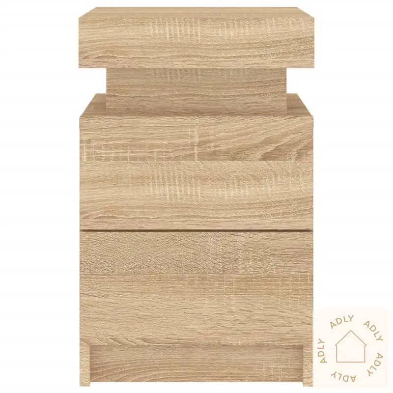 Nattbord Med Led 2 Stk Sonoma Eik 35X39X55 Cm