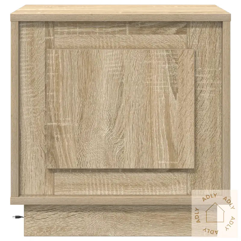 Nattbord Med Led-Lamper 2 Stk Sonoma Eik 44X34,5X45 Cm