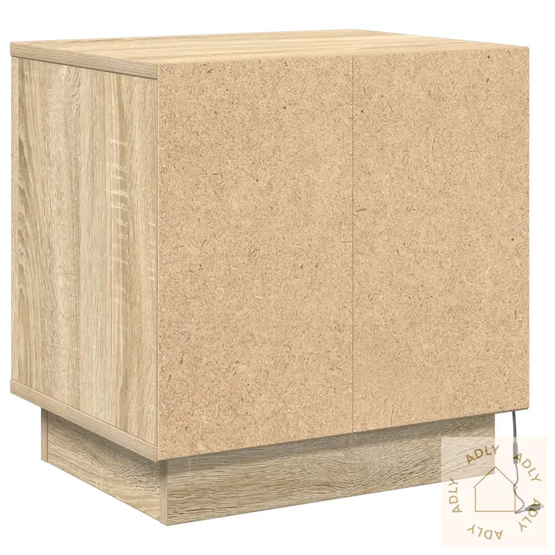 Nattbord Med Led-Lamper 2 Stk Sonoma Eik 44X34,5X45 Cm