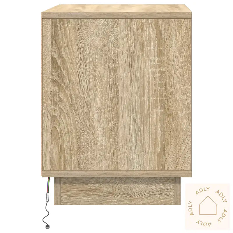 Nattbord Med Led-Lamper 2 Stk Sonoma Eik 44X34,5X45 Cm