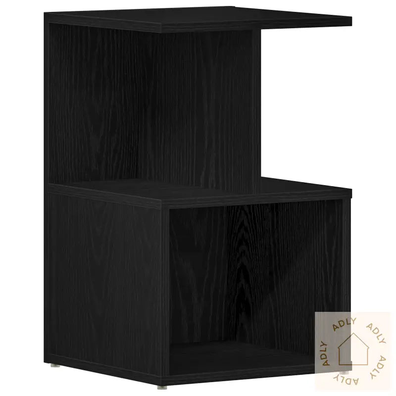 Nattbord Svart Eik 35X35X55 Cm Konstruert Tre