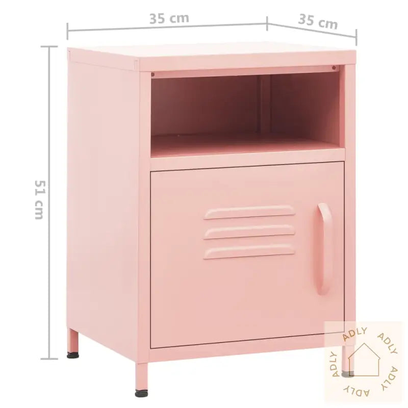 Nattbord Rosa 35X35X51 Cm Stål