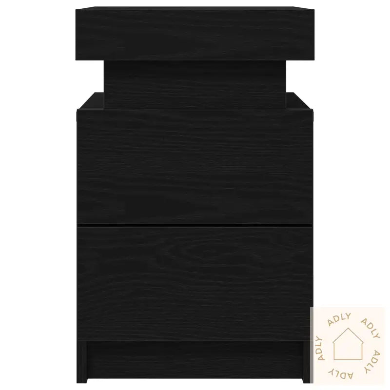 Nattbord Med Led Lys Svart Eik 35X39X55 Cm