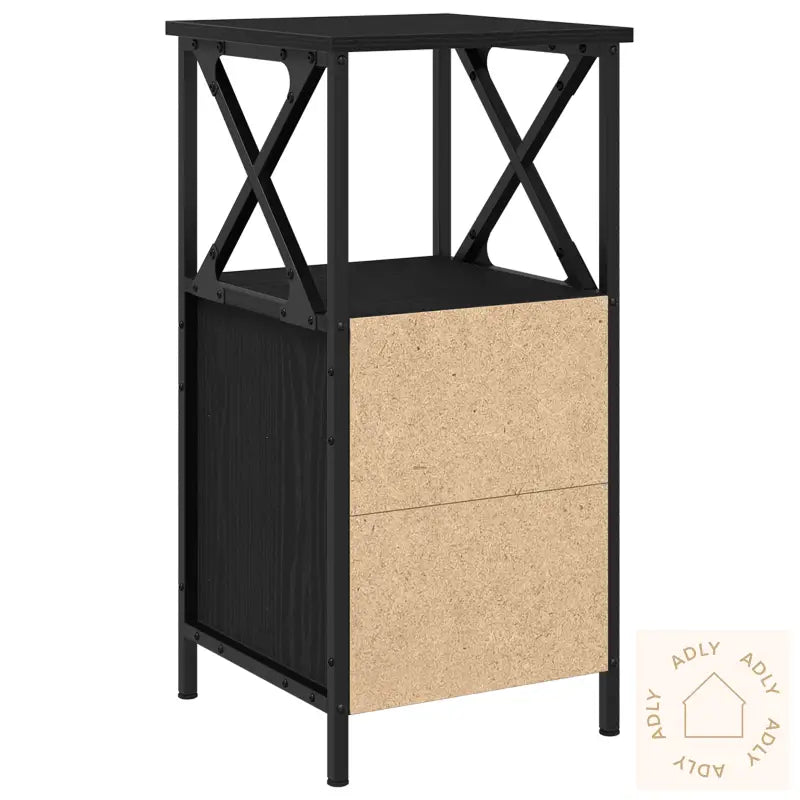 Nattbord I Svart Eik 34X35,5X70 Cm, Laget Av Konstruert Tre