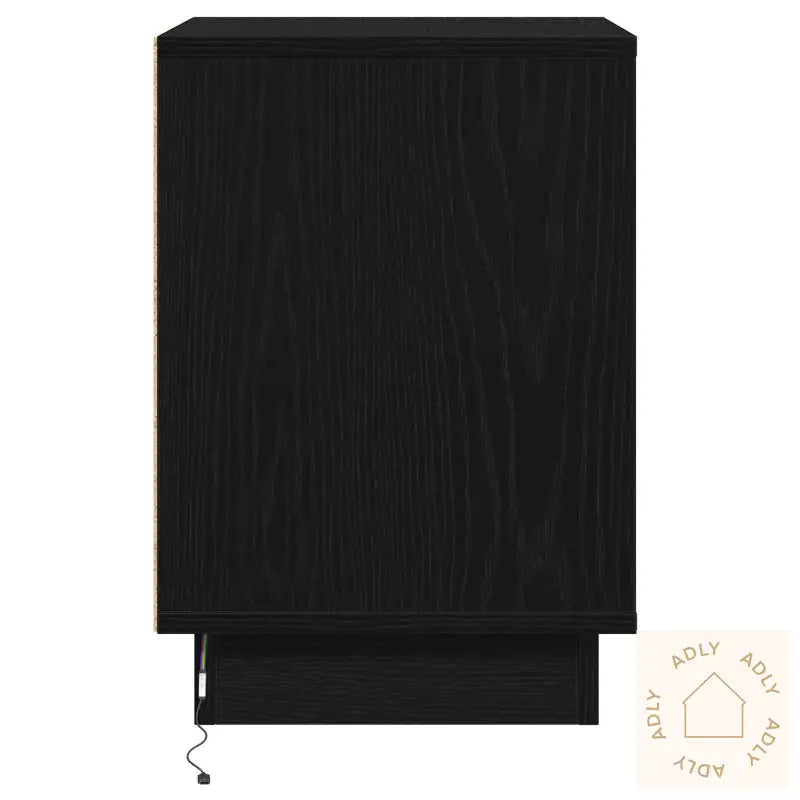 Nattbord Med Led-Lamper Svart 39X34,5X50 Cm