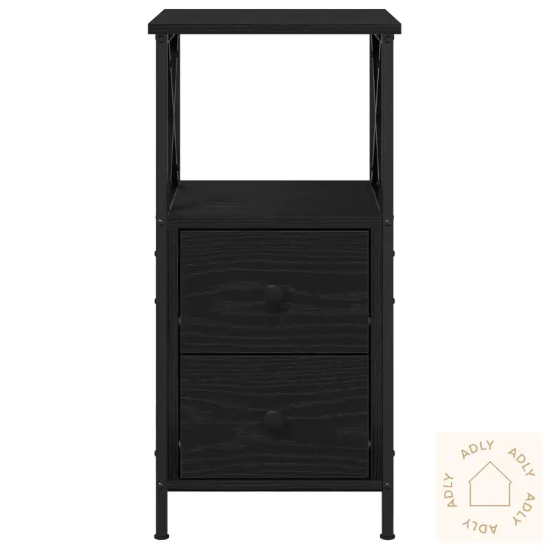 Nattbord I Svart Eik 34X35,5X70 Cm, Laget Av Konstruert Tre