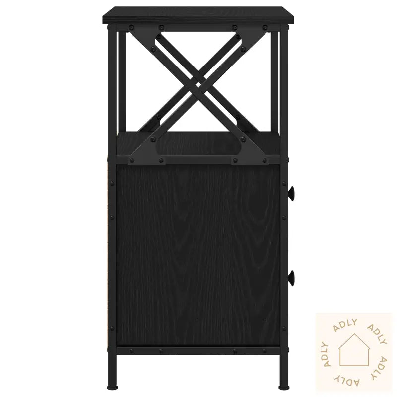 Nattbord I Svart Eik 34X35,5X70 Cm, Laget Av Konstruert Tre