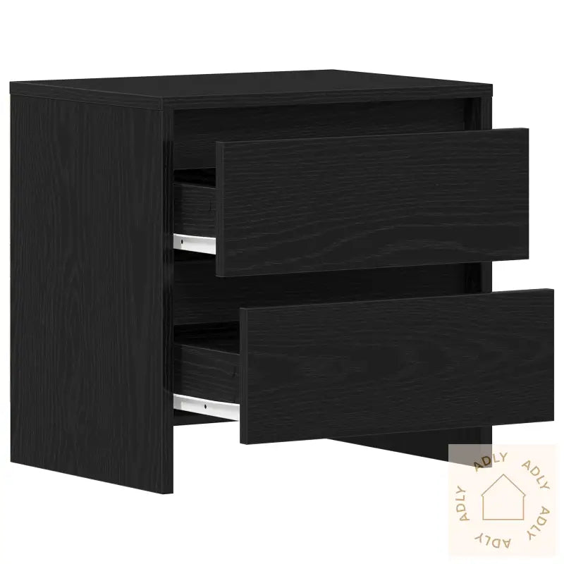 Nattbord Svart Eik 45X34X44,5 Cm Konstruert Tre