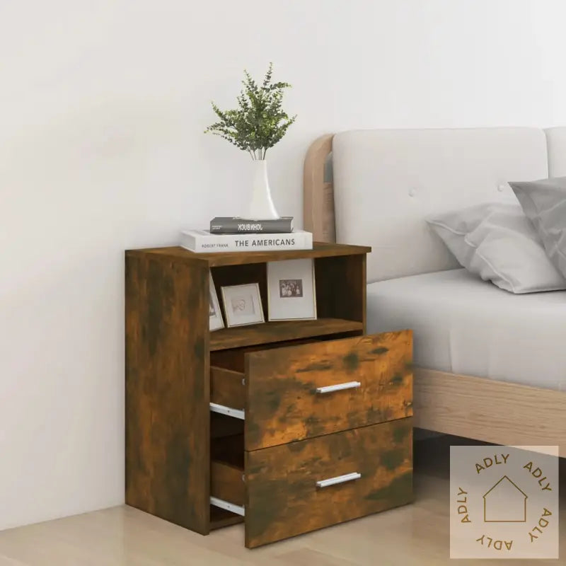 Nattbord Røkt Eik 50X32X60 Cm