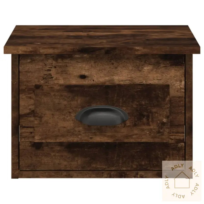 Veggmonterte Nattbord 2 Stk Røkt Eik 41,5X36X28 Cm