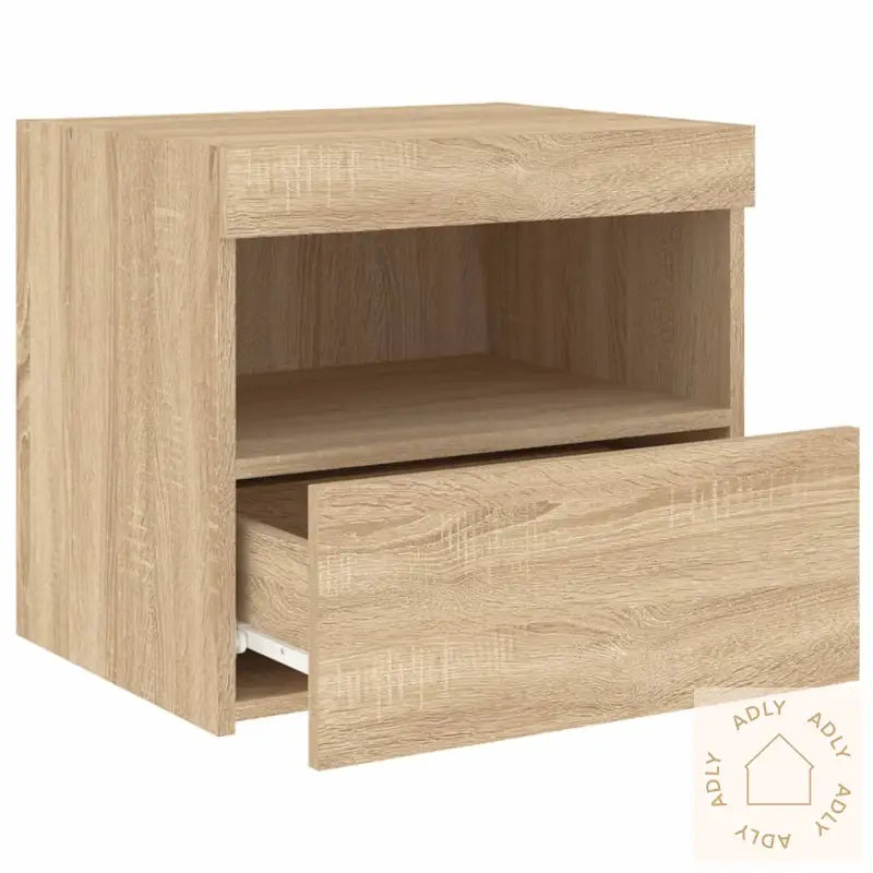 Nattbord Med Led Sonoma Eik 50X40X45 Cm