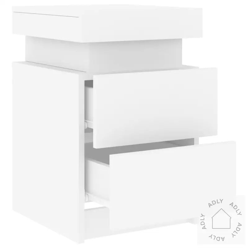 Nattbord Med Led 2 Stk Hvit 35X39X55 Cm