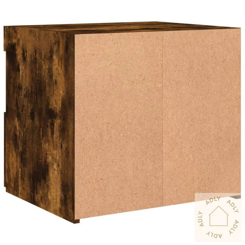 Nattbord Med Led 2 Stk Røkt Eik 50X40X45 Cm