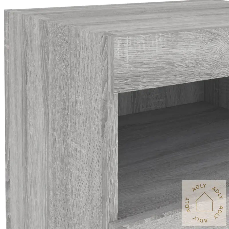 Nattbord Med Led 2 Stk Grå Sonoma 50X40X45 Cm