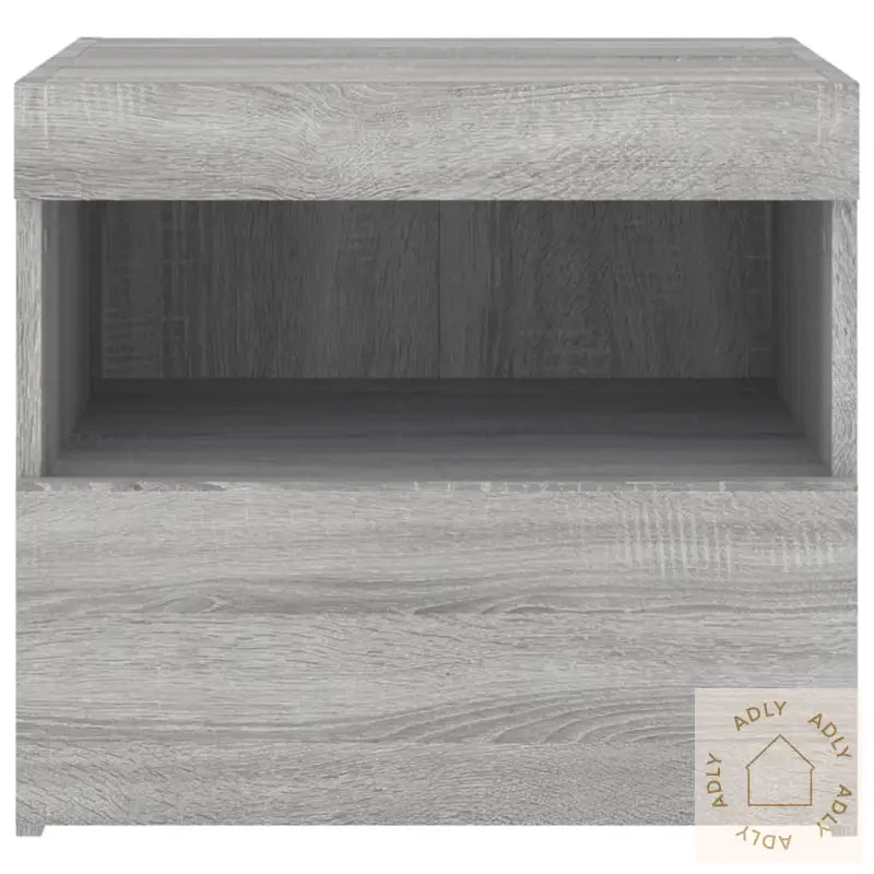 Nattbord Med Led Grå Sonoma 50X40X45 Cm