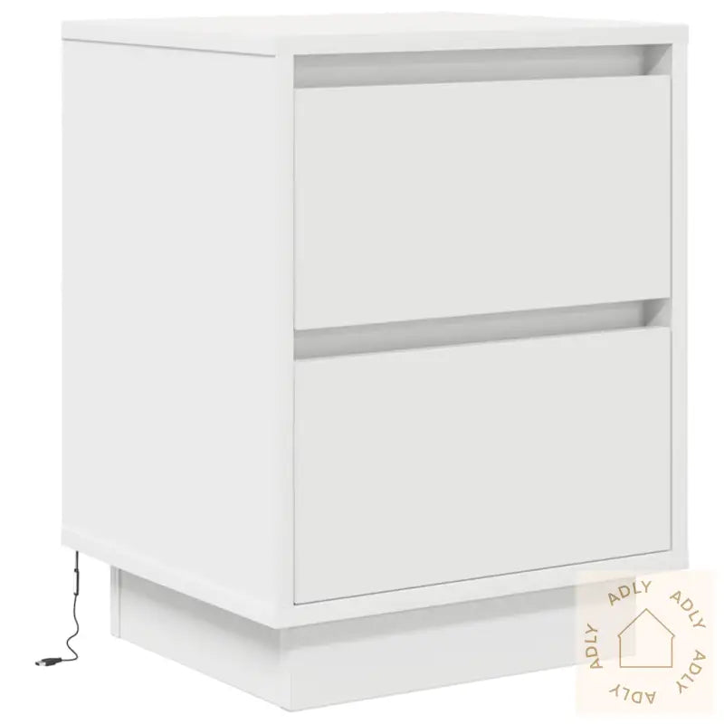 Nattskap Med Led-Lys 2 Stk Hvit 38X34X50 Cm