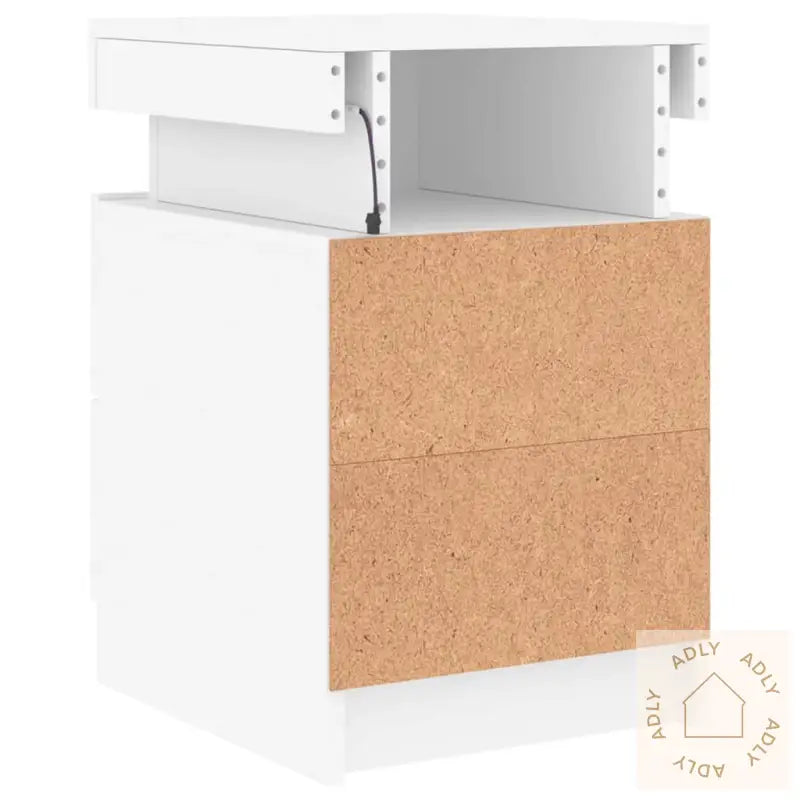 Nattbord Med Led 2 Stk Hvit 35X39X55 Cm