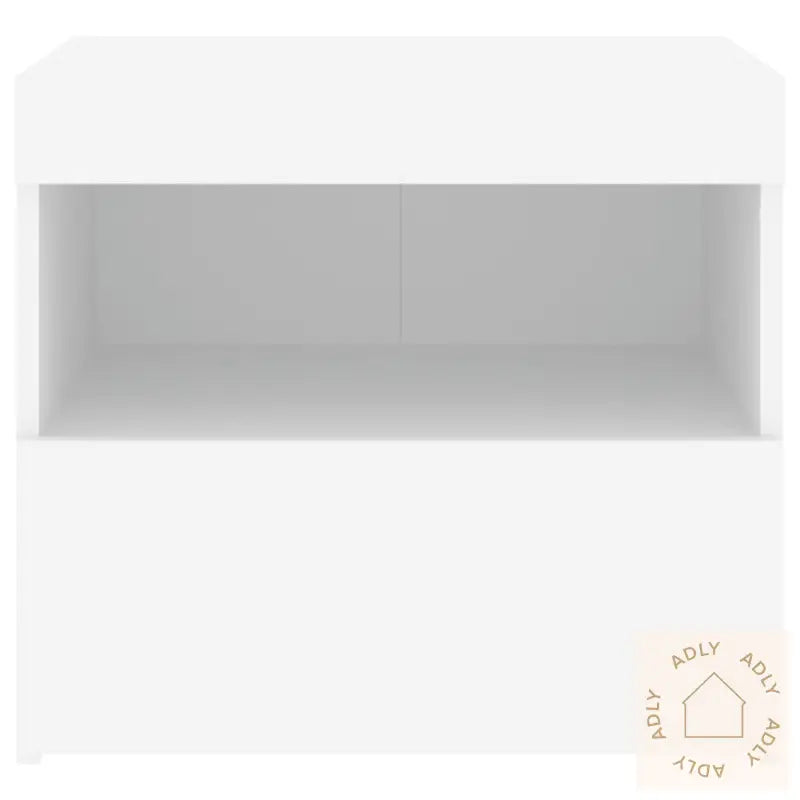 Nattbord Med Led 2 Stk Hvit 50X40X45 Cm