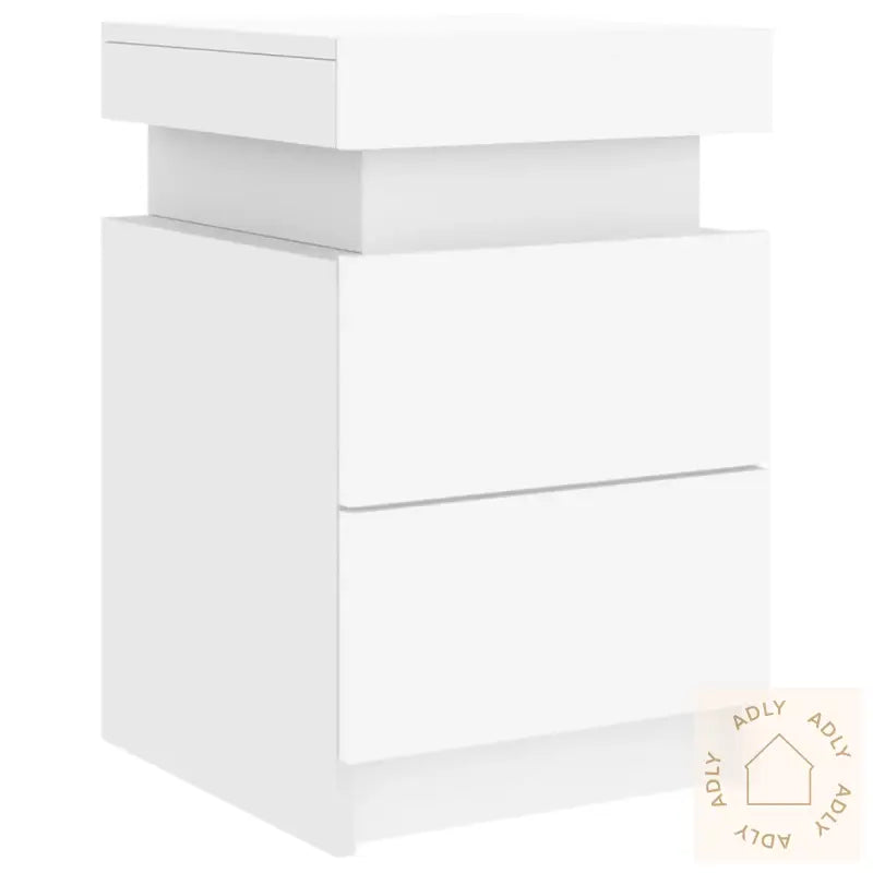 Nattbord Med Led 2 Stk Hvit 35X39X55 Cm