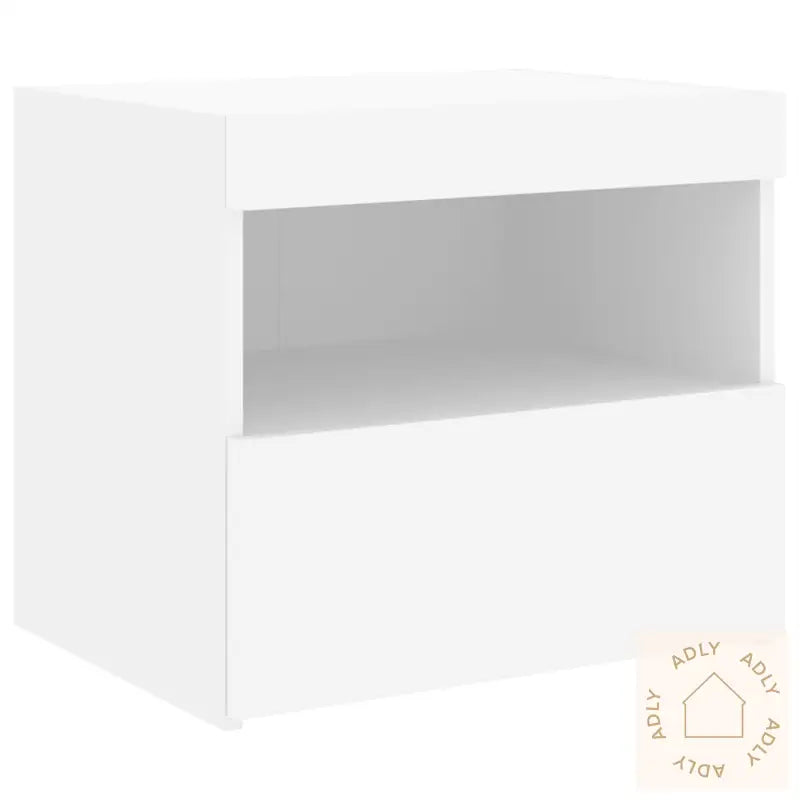 Nattbord Med Led 2 Stk Hvit 50X40X45 Cm