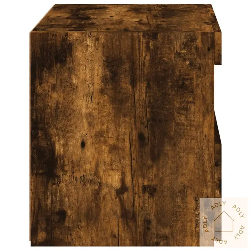 Nattbord Med Led 2 Stk Røkt Eik 50X40X45 Cm