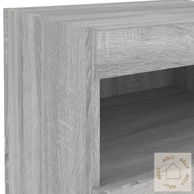 Nattbord Med Led Grå Sonoma 50X40X45 Cm