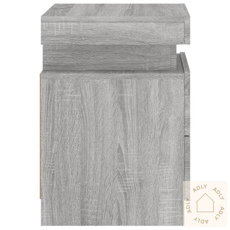 Nattbord Med Led Grå Sonoma 35X39X55 Cm